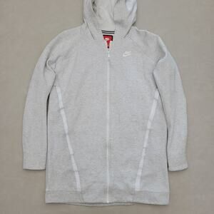 Nike Hoodie Tech Fleece Jacket Womens Small Gray Cocoon Mesh Sweatshirt 725844